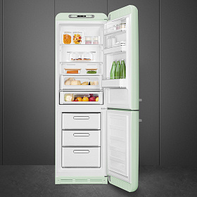 Двухкамерный зелёный холодильник Smeg FAB32RPG5 фото 2 фото 2