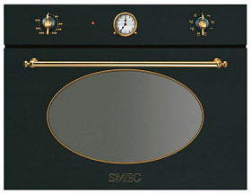 Чёрная микроволновая печь в ретро стиле Smeg SF 4800 MA