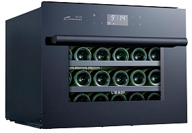 Узкий встраиваемый винный шкаф LIBHOF CK-24 black