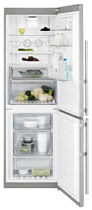 Серебристый холодильник Electrolux EN 93488 MX