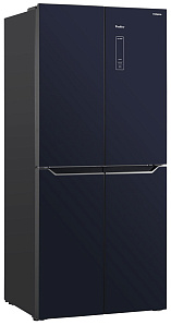 Большой чёрный холодильник TESLER RCD-480 I BLACK GLASS
