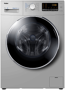 Серебристая стиральная машина Haier HW60-1239S