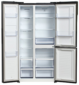 Большой холодильник с двумя дверями Hyundai CS5073FV черная сталь фото 2 фото 2