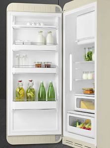 Бежевый холодильник в стиле ретро Smeg FAB28LCR5 фото 4 фото 4