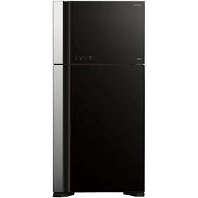 Большой чёрный холодильник HITACHI R-VG 662 PU3 GBK