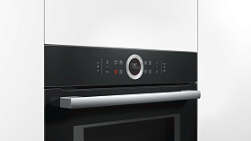 Чёрный электрический встраиваемый духовой шкаф Bosch CMG633BB1 фото 2 фото 2
