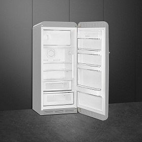Маленький серебристый холодильник Smeg FAB28RSV5 фото 2 фото 2