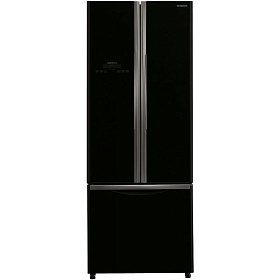 Большой чёрный холодильник HITACHI R-WB 552 PU2 GBK