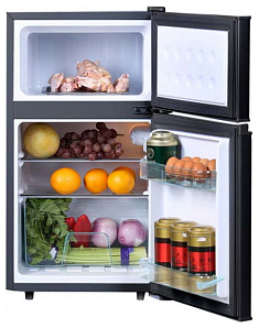 Маленький коричневый холодильник TESLER RCT-100 Wood