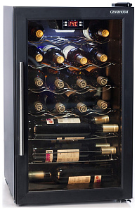 Узкий винный шкаф Cavanova CV 022 T черный