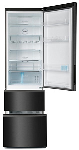 Черный стеклянный холодильник  Haier A2F 737 CBXG фото 2 фото 2