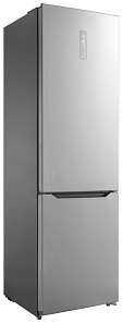 Двухкамерный серый холодильник Korting KNFC 62017 X