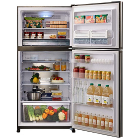 Широкий холодильник с верхней морозильной камерой Sharp SJXG60PGRD фото 2 фото 2