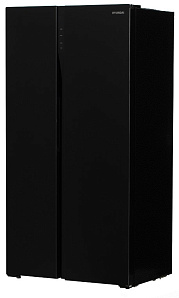 Двухкамерный холодильник с морозильной камерой Hyundai CS5003F черное стекло фото 2 фото 2