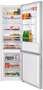 Бежевый холодильник с No Frost Maunfeld MFF200NFBG