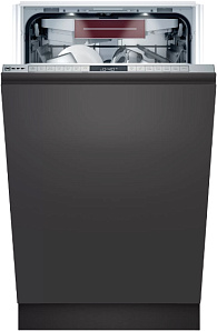 Серебристая узкая посудомоечная машина Neff S857ZMX09E