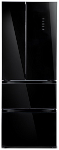 Чёрный холодильник TESLER RFD-360 I BLACK GLASS