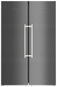 Двухстворчатый чёрный холодильник Liebherr SBSbs 8683