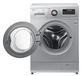 Серебристая стиральная машина LG F1296HDS4 фото 2 фото 2