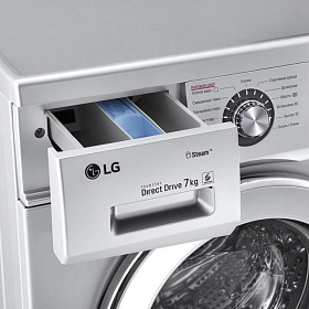Серебристая стиральная машина LG F1296HDS4 фото 4 фото 4