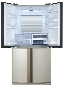 Бежевый холодильник шириной 90 см Sharp SJEX93PBE фото 2 фото 2