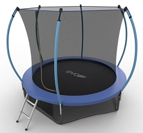 Недорогой батут для детей EVO FITNESS JUMP Internal + Lower net, 8ft (синий) + нижняя сеть фото 2 фото 2