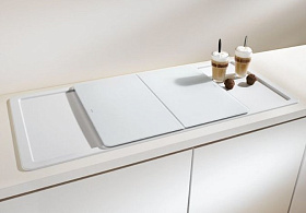 Прямоугольная мойка для кухни Blanco ALAROS 6S (с белой доской) SILGRANIT клапан-автомат InFino® фото 2 фото 2