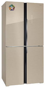 Бежевый холодильник с No Frost Hiberg RFQ-490 DX NFGY