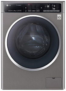 Серебристая стиральная машина LG F4H9VS2S
