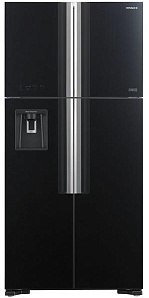 Чёрный холодильник с No Frost Hitachi R-W 662 PU7X GBK