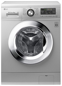 Серебристая стиральная машина LG F 1296 TD4