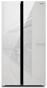 Двухкамерный холодильник с морозильной камерой Hyundai CS6503FV белое стекло