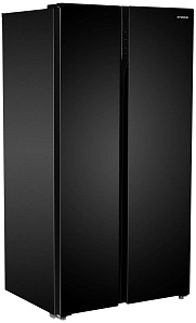 Чёрный холодильник с No Frost Hyundai CS6503FV черное стекло