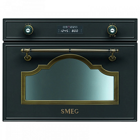Чёрная микроволновая печь в ретро стиле Smeg SC 745MAO
