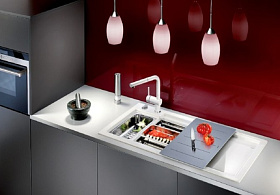 Мойка для кухни с двумя чашами Blanco AXON II 6 S (чаша слева) керамика клапан-автомат InFino® фото 2 фото 2