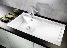 Белая врезная мойка для кухни Blanco ZENAR XL 6S-F чаша слева клапан-автомат InFino®