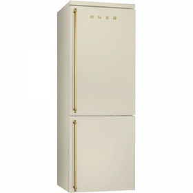 Бежевый холодильник шириной 70 см Smeg FA8003PO