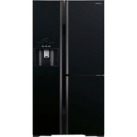 Большой чёрный холодильник HITACHI R-M 702 GPU2 GBK