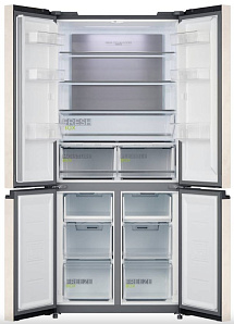 Бежевый двухкамерный холодильник Midea MDRF644FGF34B фото 2 фото 2