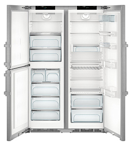 Серый холодильник Liebherr SBSes 8483