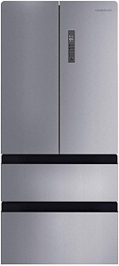 Серебристый двухкамерный холодильник Kuppersbusch FKG 9860.0 E