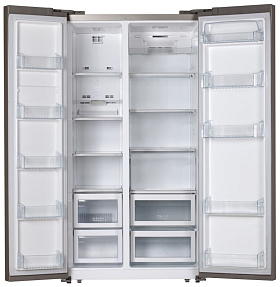 Большой двухдверный холодильник Ascoli ACDS 601 W silver