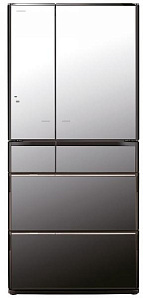 Серебристый холодильник Hitachi R-X 690 GU X
