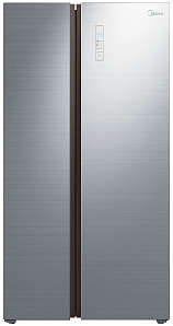 Серебристый холодильник Midea MRS 518 WFNGX