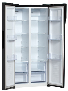 Двухкамерный холодильник шириной 48 см  Hyundai CS4505F черная сталь фото 2 фото 2