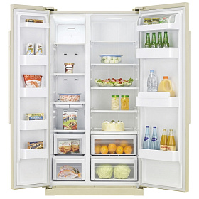 Широкий двухдверный холодильник с морозильной камерой Samsung RSA 1SHVB