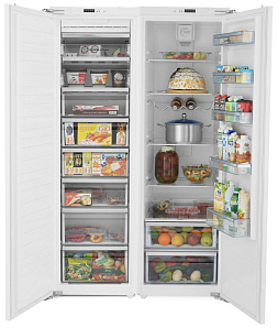 Двухкамерный холодильник шириной 48 см  Scandilux SBSBI 524EZ фото 2 фото 2
