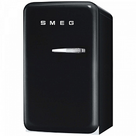 Чёрный маленький холодильник Smeg FAB5LBL