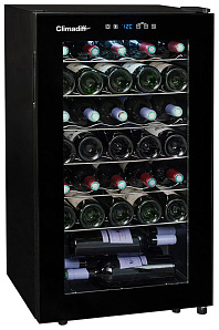Неглубокий винный шкаф Climadiff CLS 34 чёрный с чёрной рамкой