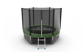 Недорогой батут для детей EVO FITNESS JUMP External + Lower net, 8ft (зеленый) + нижняя сеть фото 3 фото 3